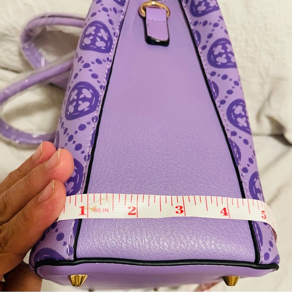Purple purse large stunning gift new with clutch 2 piece set VEGAN LEATHER - Picture 9 of 14